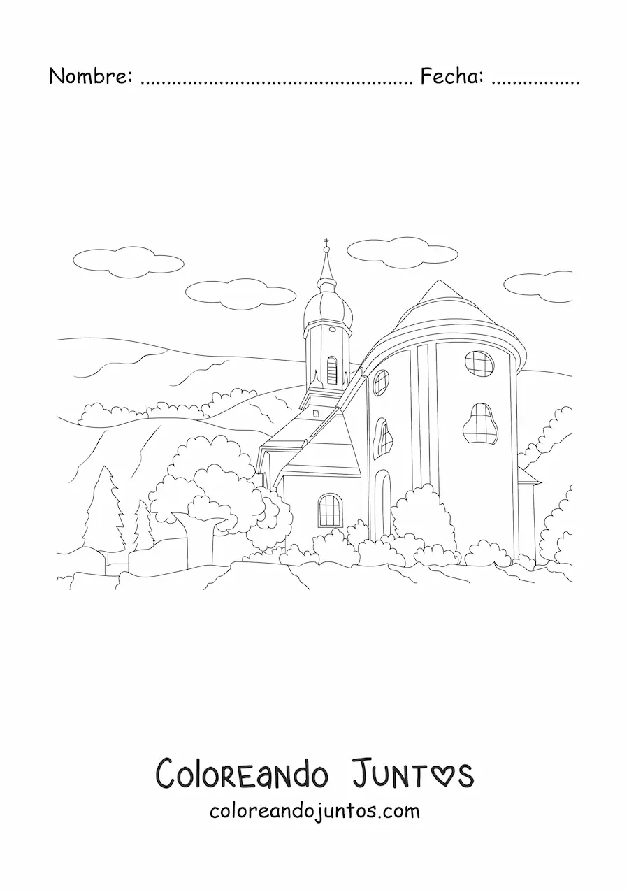 Imagen para colorear de una casa victoriana