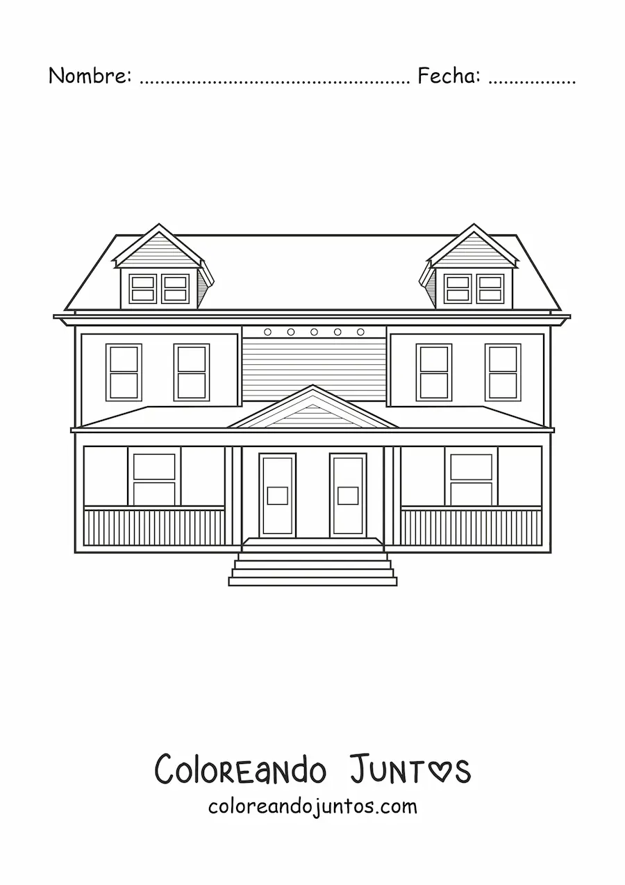 Imagen para colorear de una casa grande