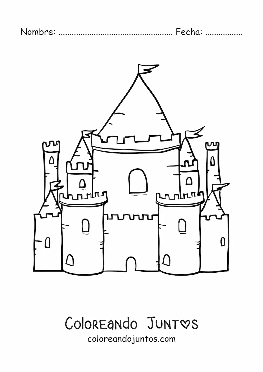 Imagen para colorear de un castillo de la edad media