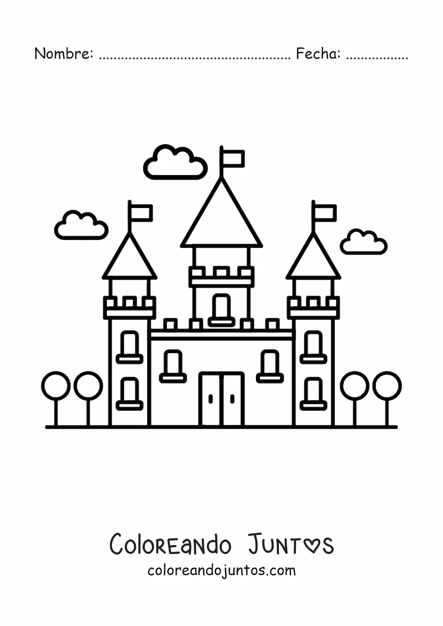 Imagen para colorear de un castillo de cuento