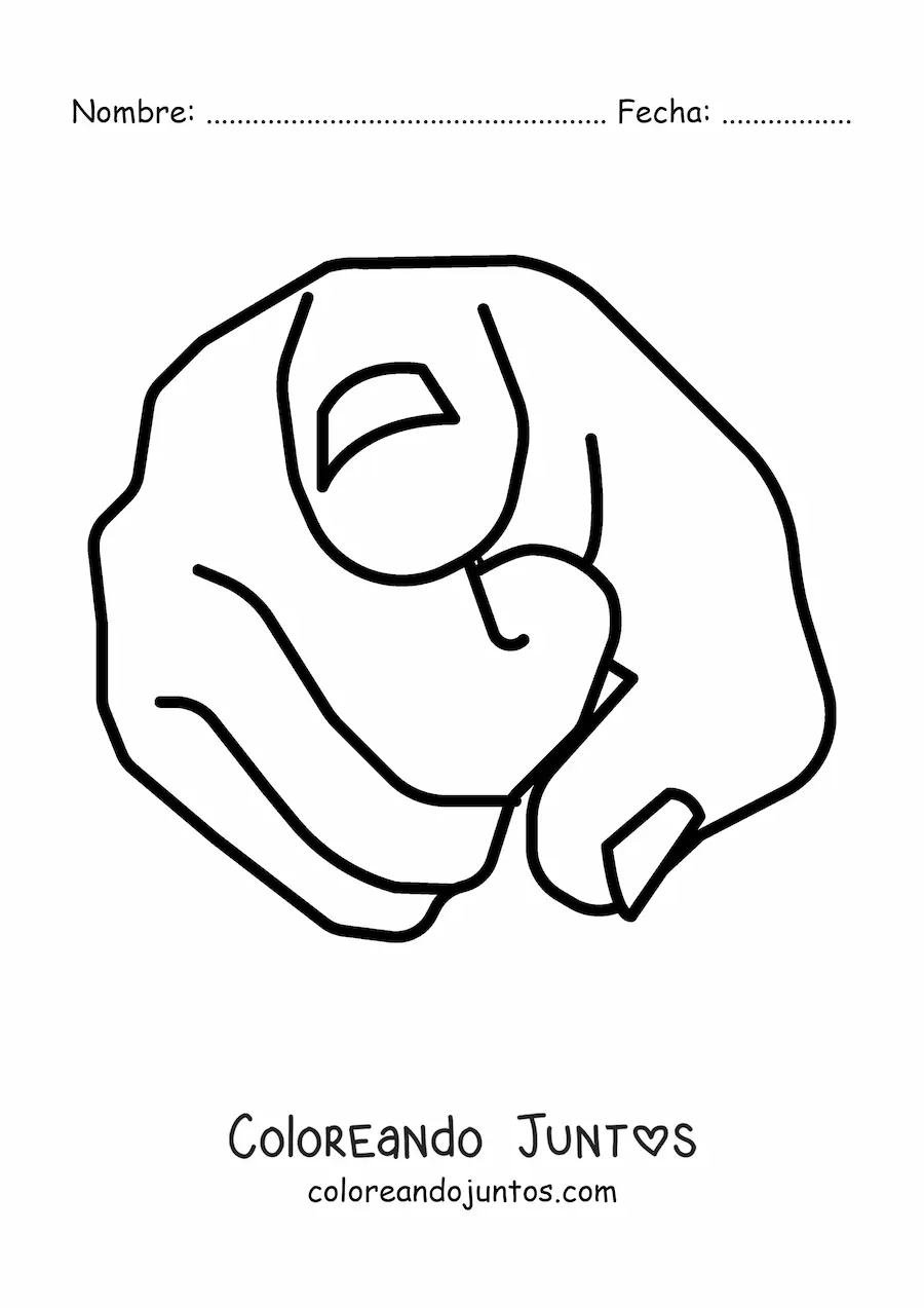 Imagen para colorear de una mano señalando