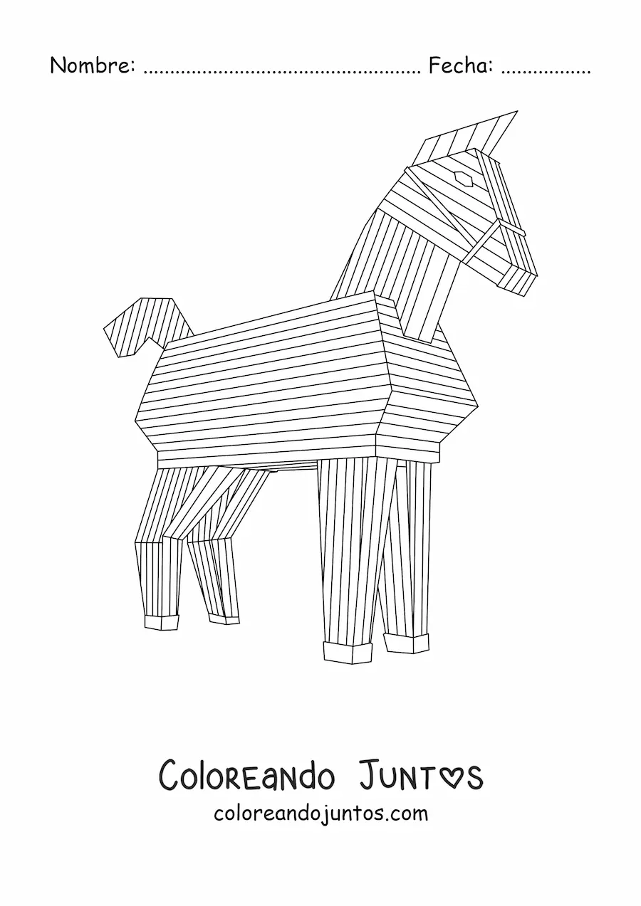 Imagen para colorear del caballo de Troya