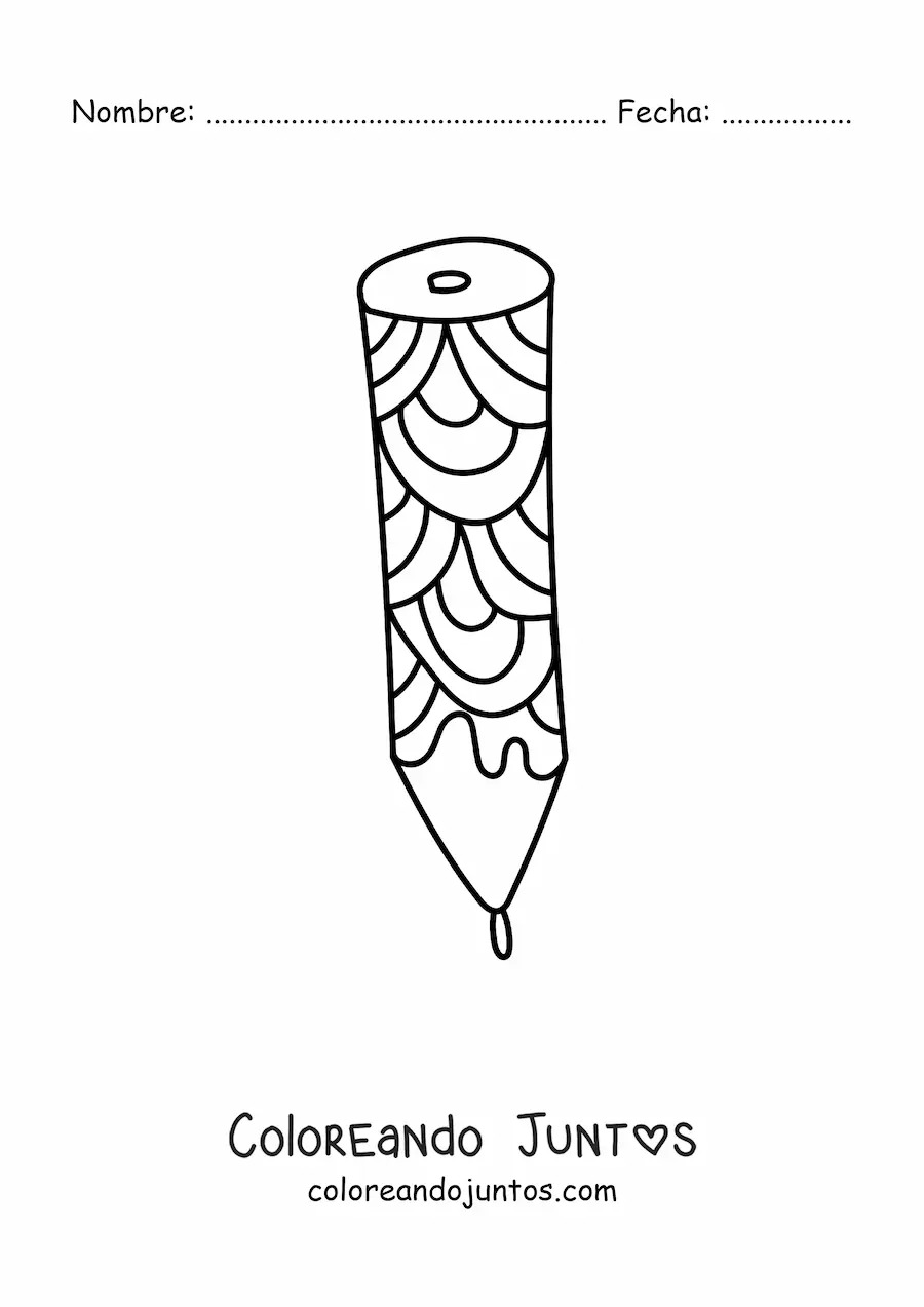 Imagen para colorear de un lápiz bonito