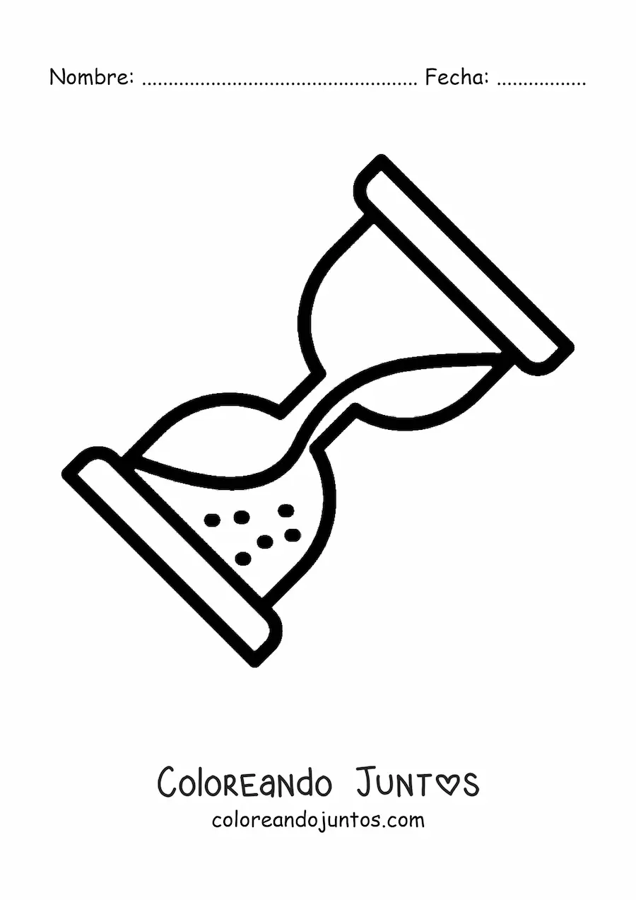 Imagen para colorear de un reloj de arena simple