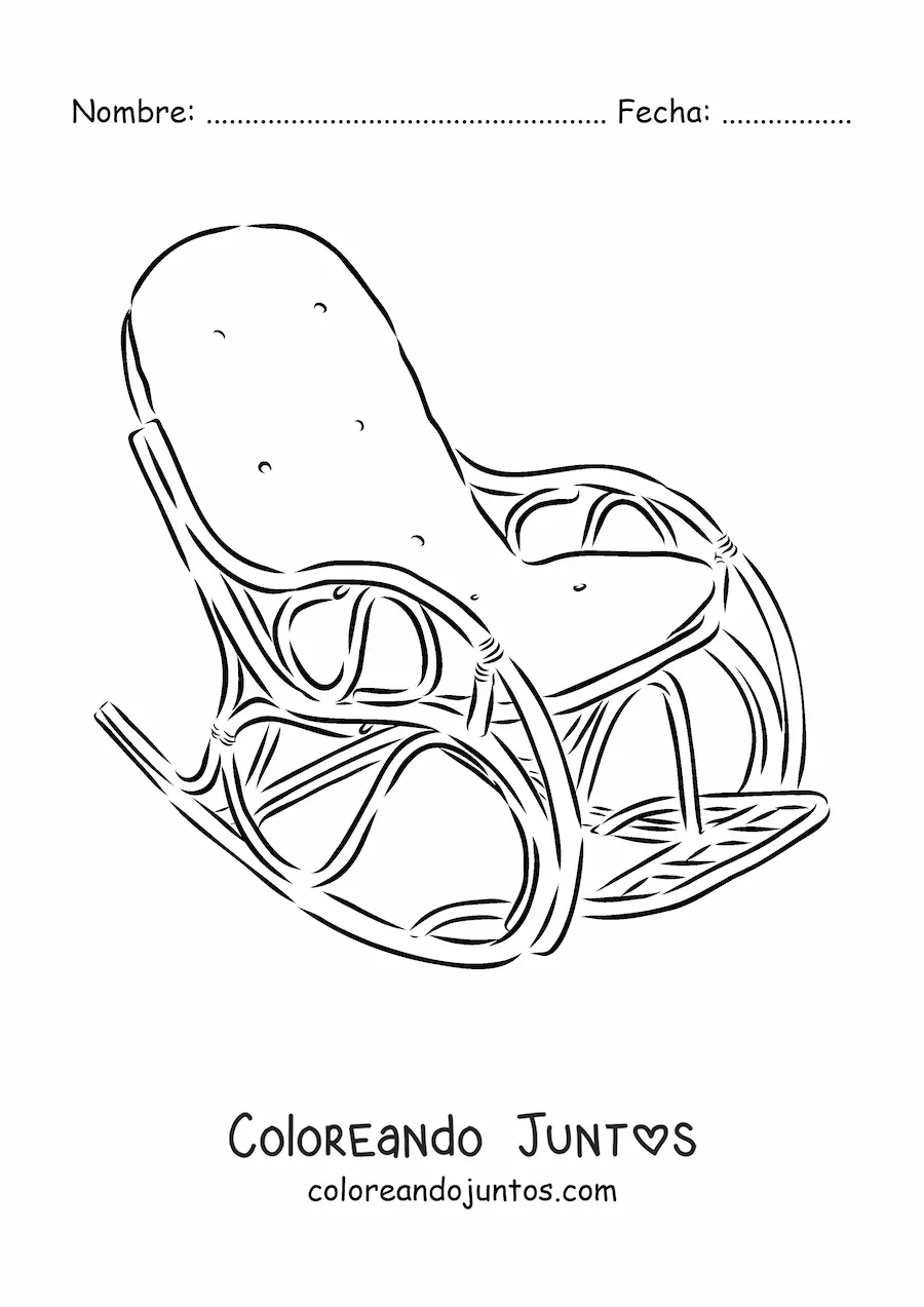 Imagen para colorear de una silla mecedora