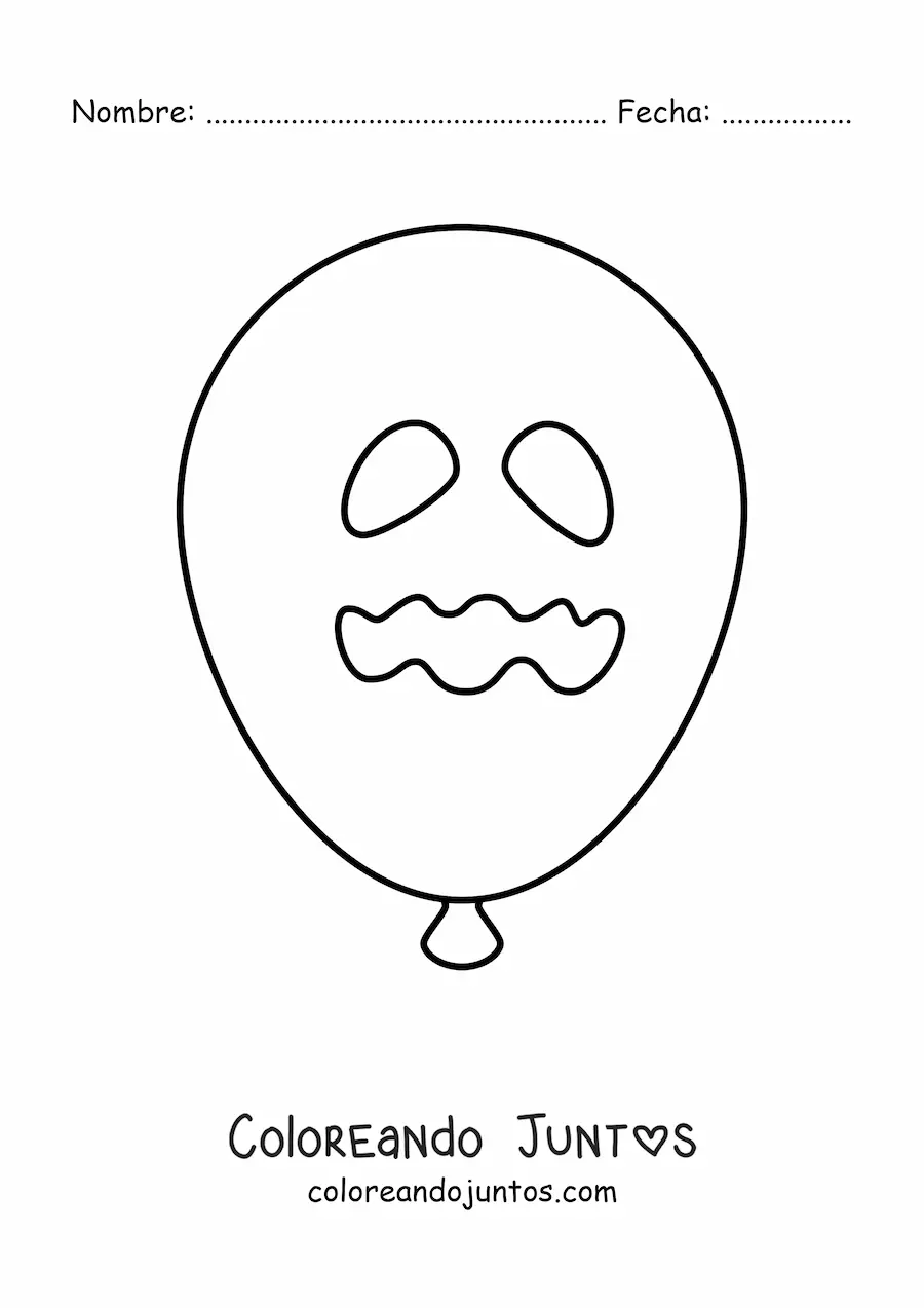 Imagen para colorear de un globo de Halloween