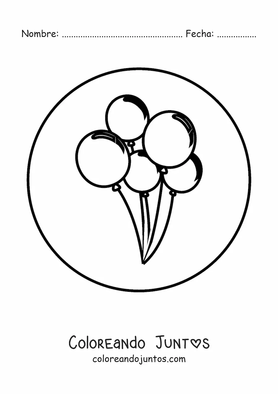 Imagen para colorear de varios globos