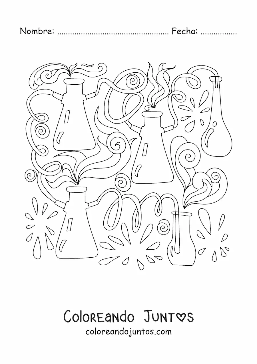 Imagen para colorear de varias mezclas químicas