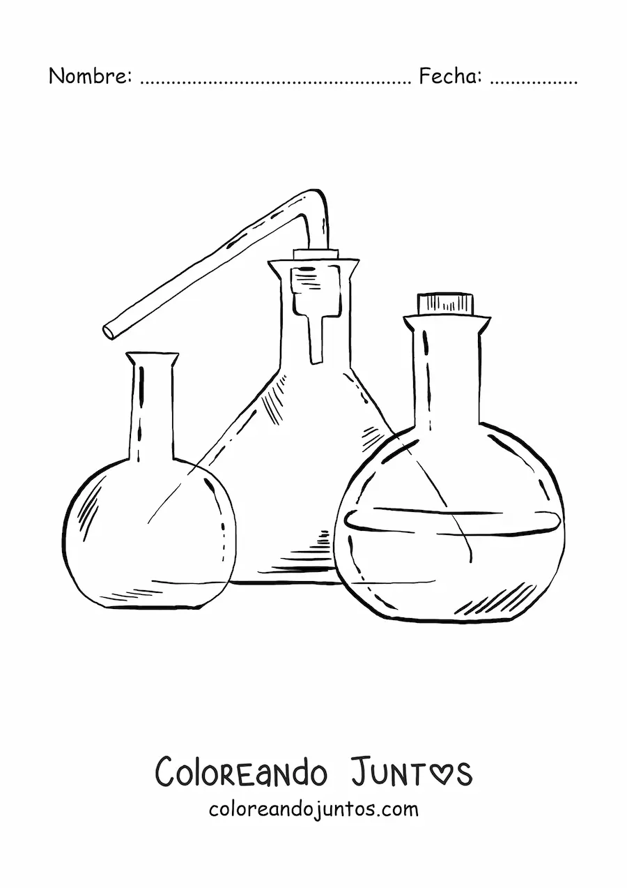 Imagen para colorear de los instrumentos de laboratorio químico