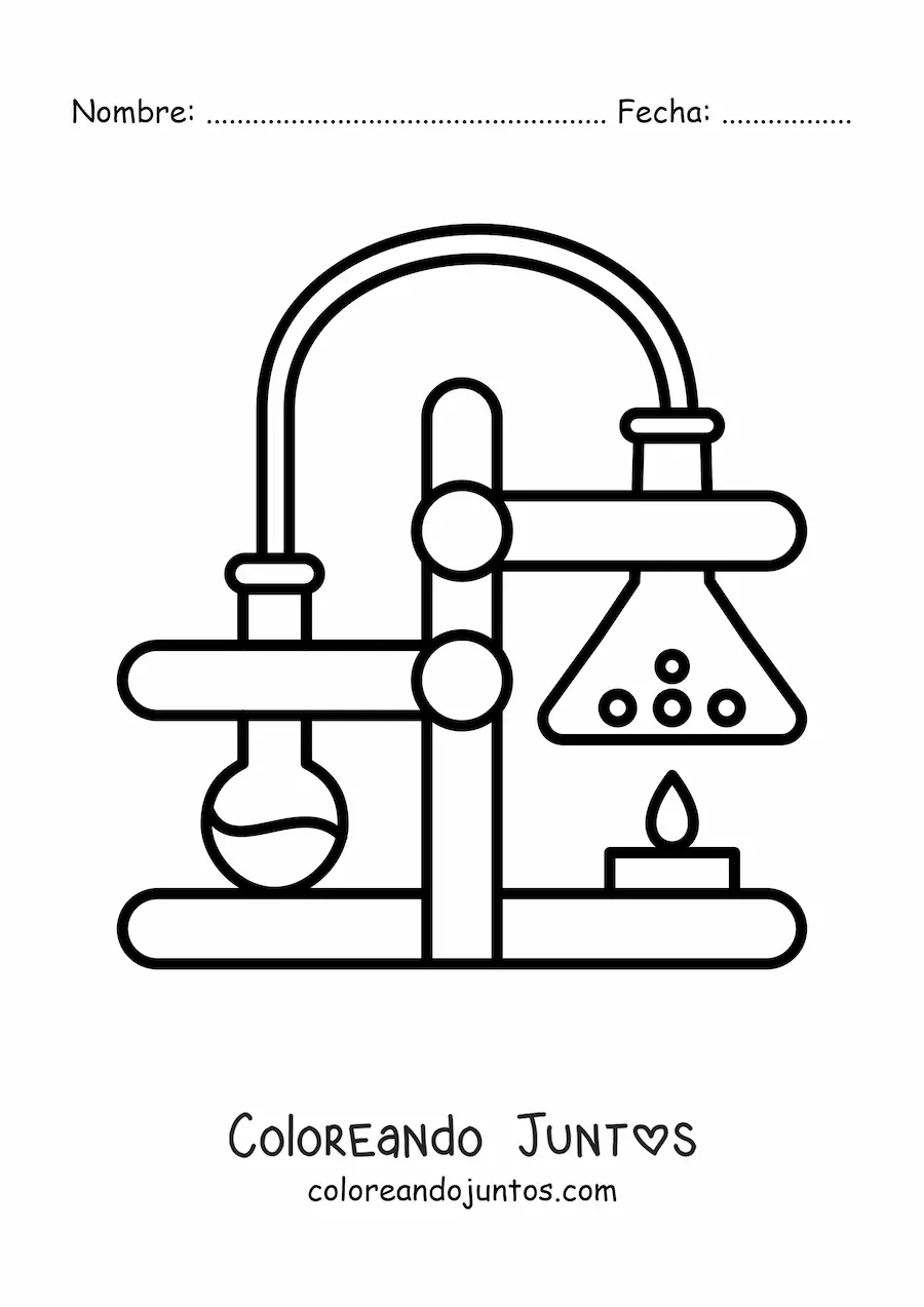 Imagen para colorear del proceso de destilación