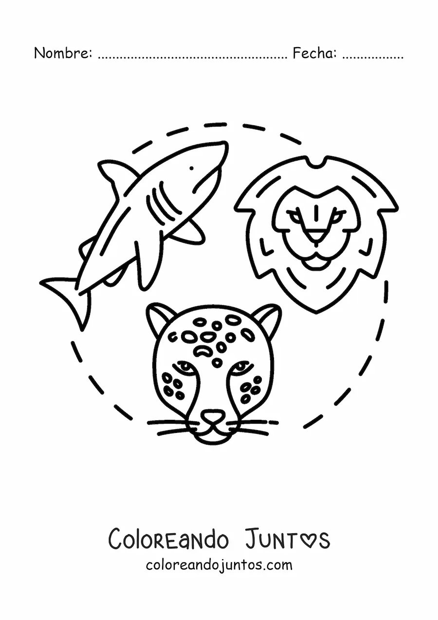 Imagen para colorear de los animales depredadores