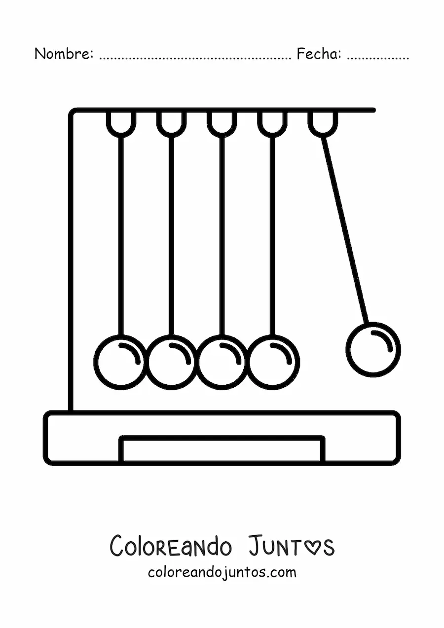 Imagen para colorear de un péndulo de Newton