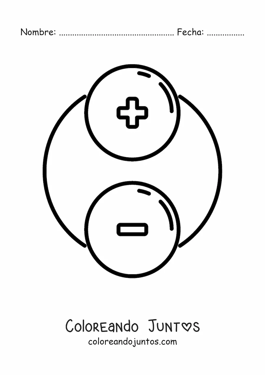 Imagen para colorear del dipolo eléctrico