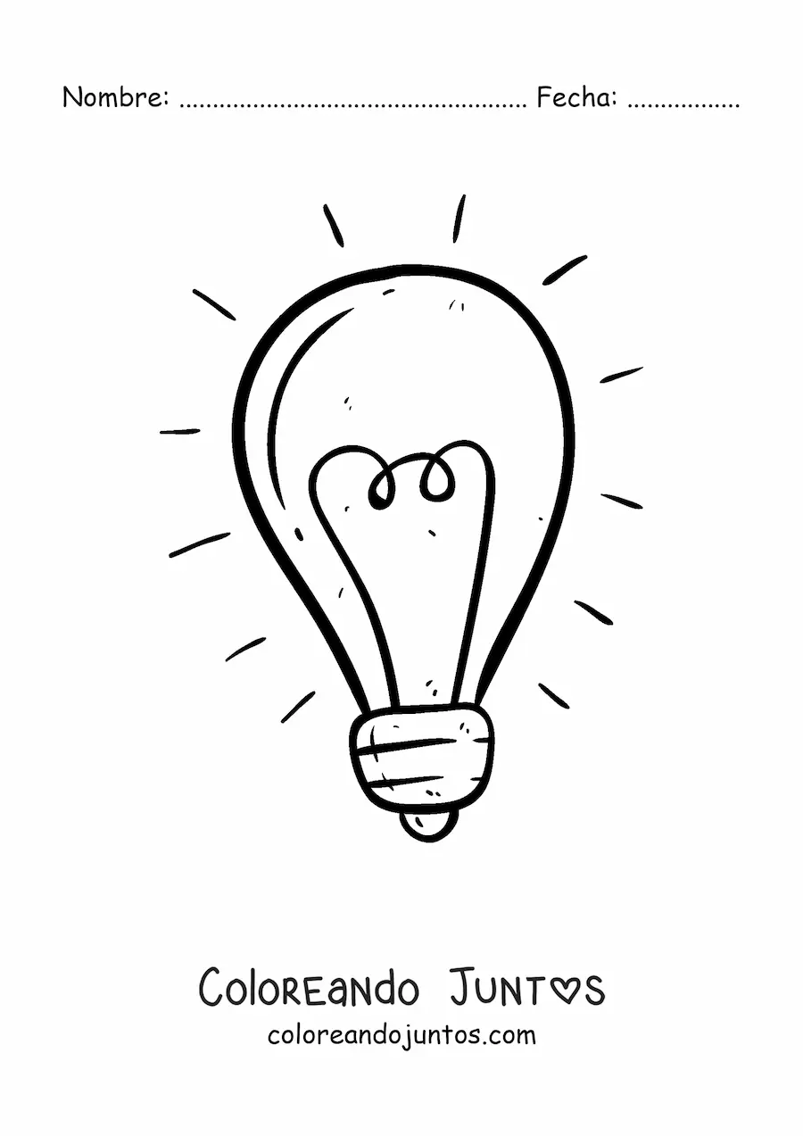 Imagen para colorear de un bombillo