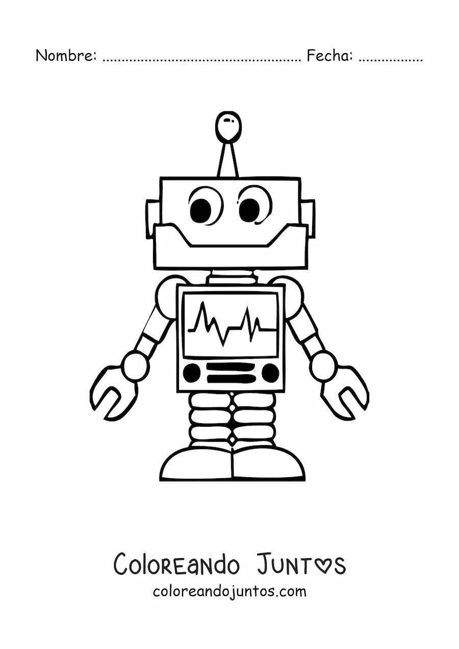 Imagen para colorear de un robot para niños