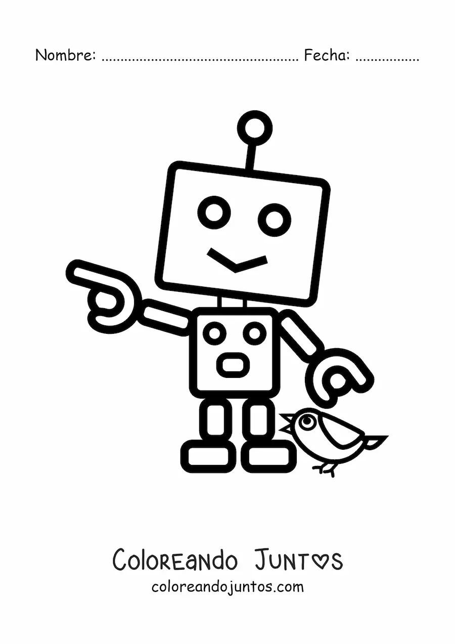 Imagen para colorear de un robot con polígonos