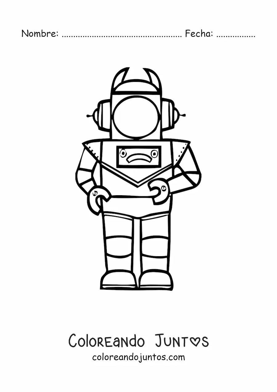 Imagen para colorear de un robot del espacio