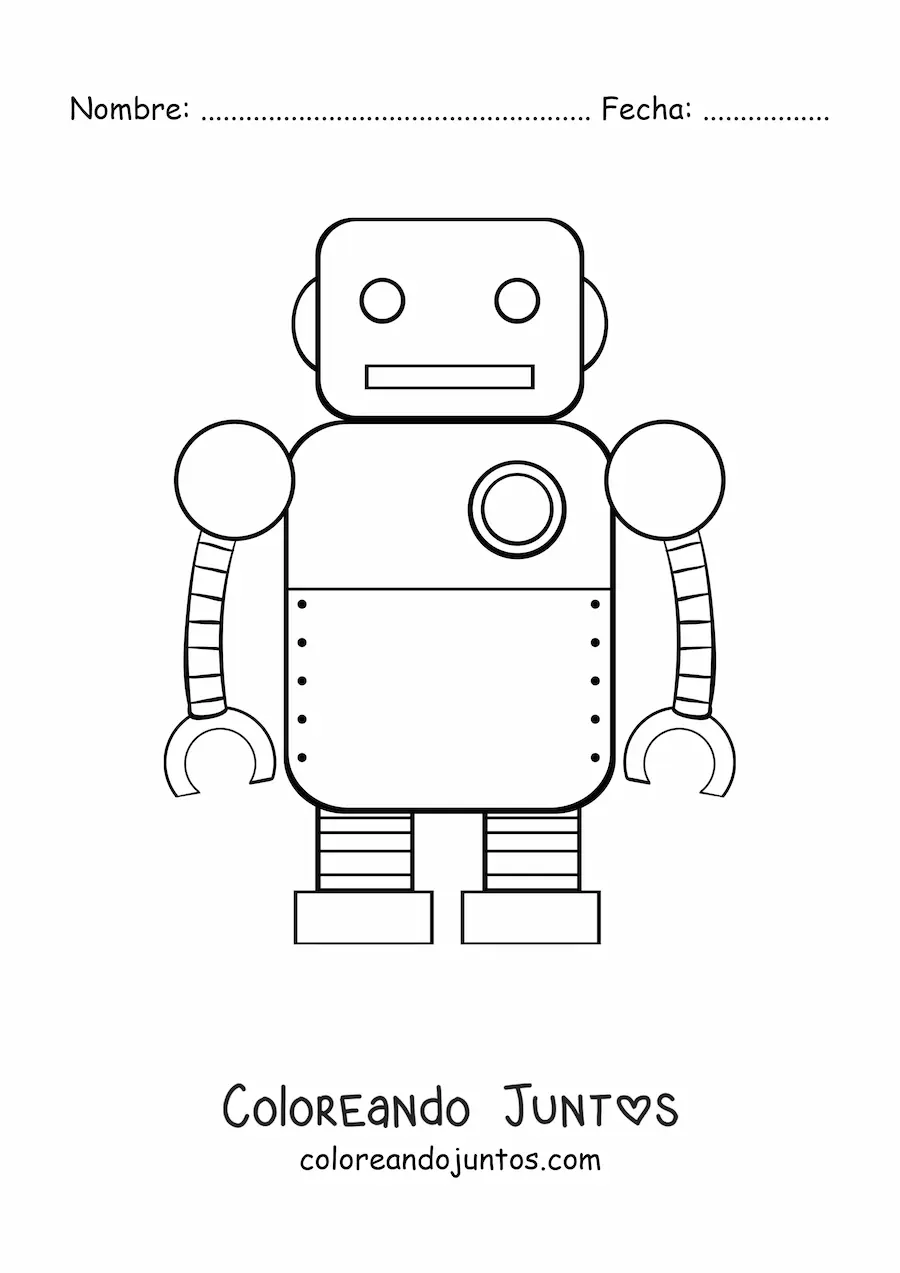 Imagen para colorear de un robot infantil grande