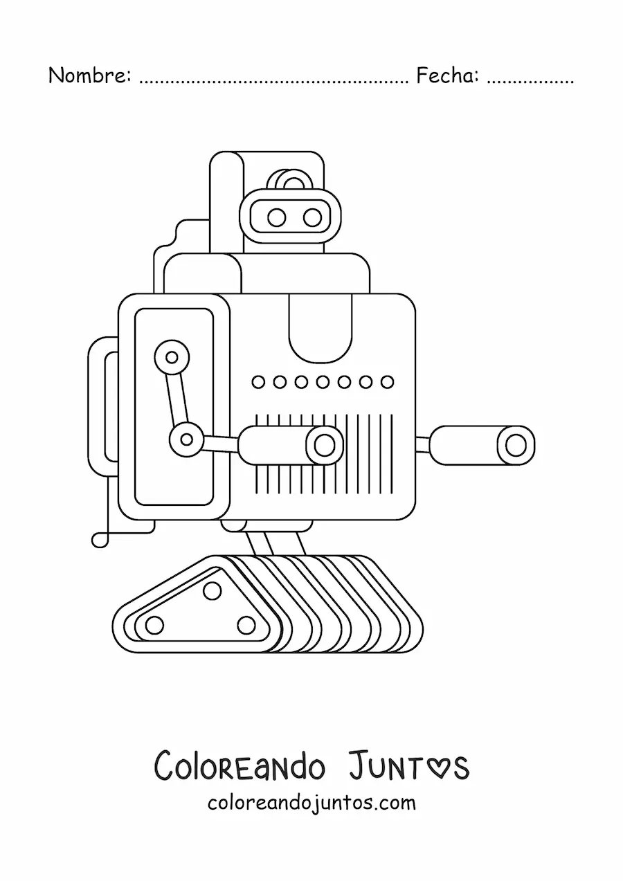 Imagen para colorear de un robot con armas