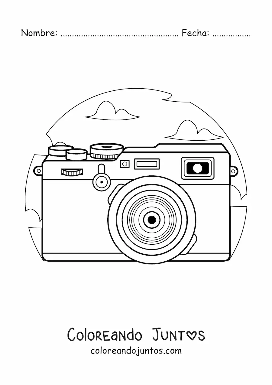 Imagen para colorear de una cámara fotográfica