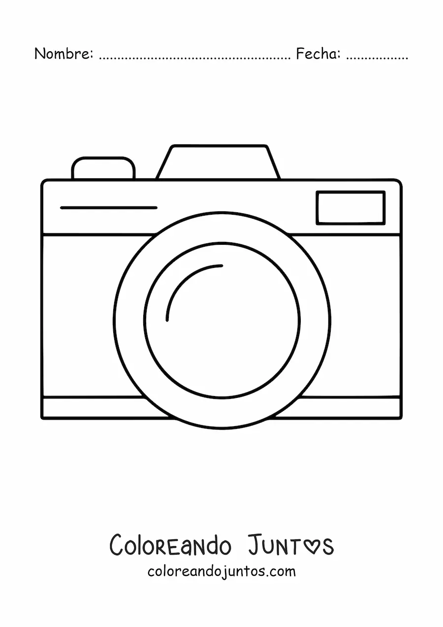 Imagen para colorear de una cámara de fotos