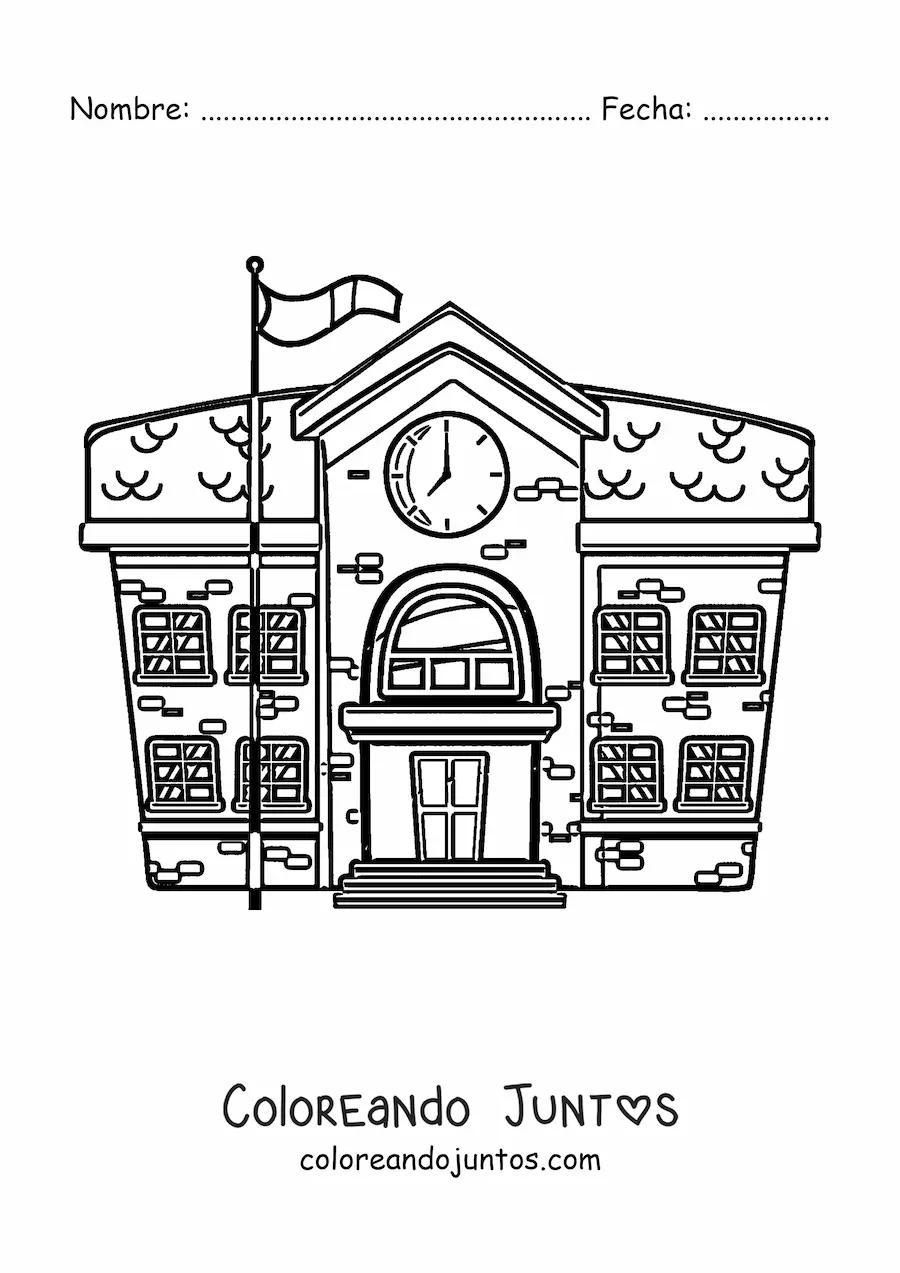 Imagen para colorear de una escuela grande