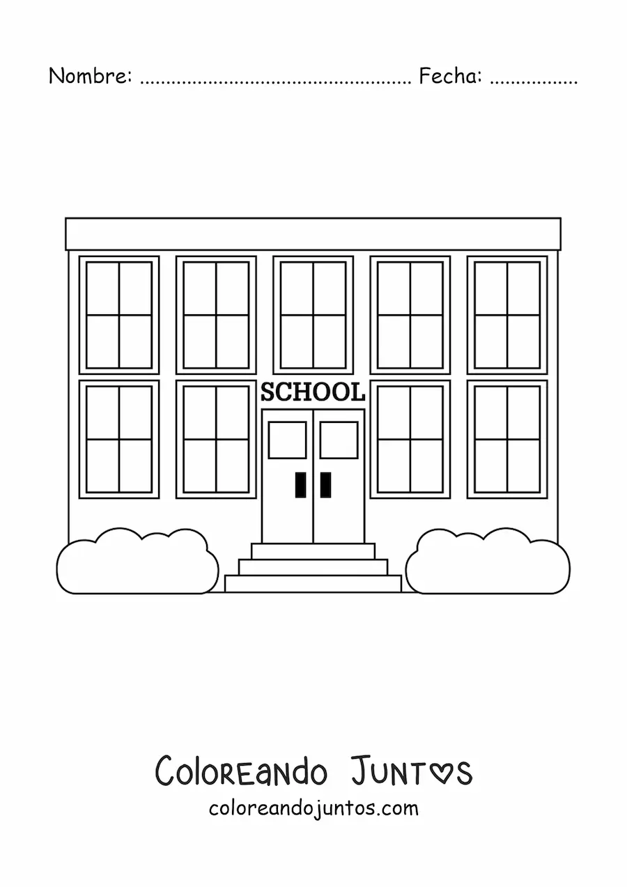 Imagen para colorear de un colegio
