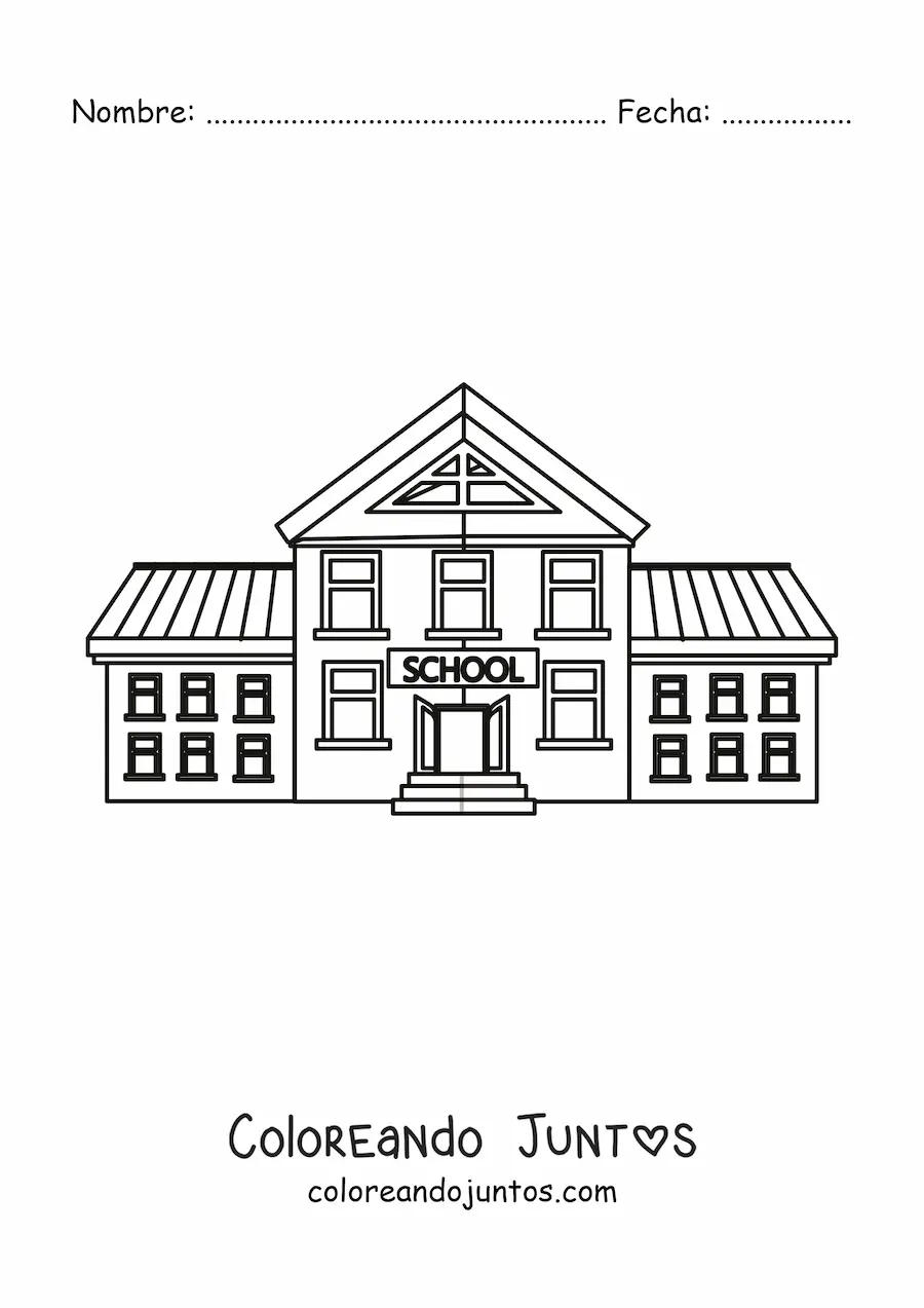 Imagen para colorear de un colegio grande
