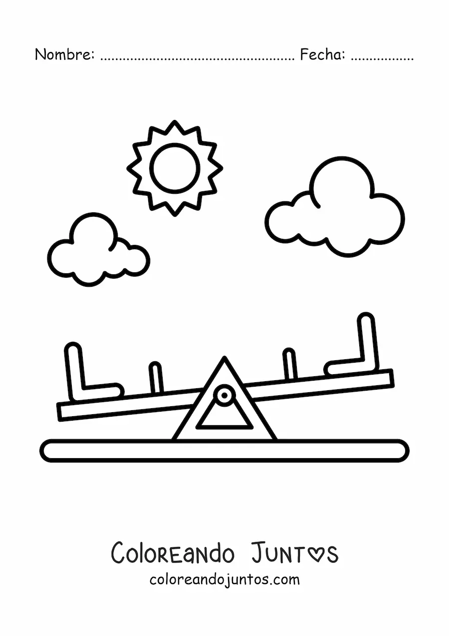 Imagen para colorear de un balancín del parque infantil