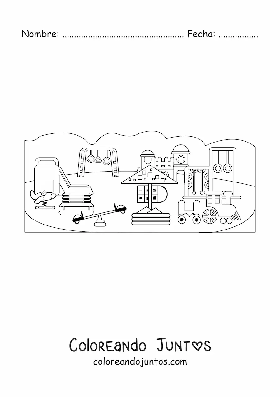 Imagen para colorear de un parque de juegos