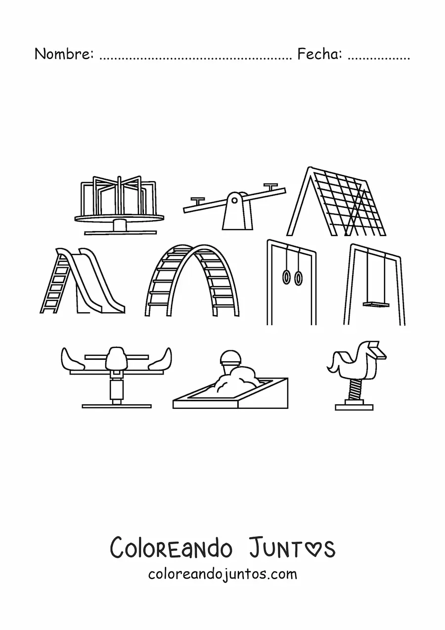 Imagen para colorear de un parque para niños