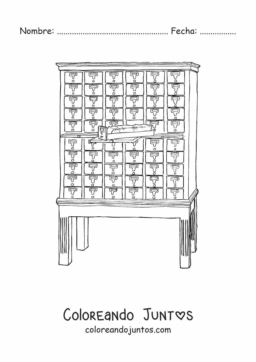 Imagen para colorear de un fichero de biblioteca