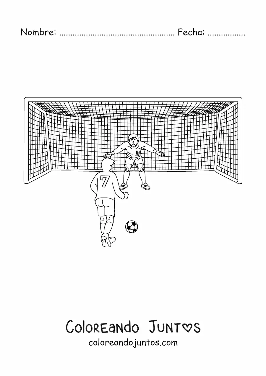Imagen para colorear de un partido de fútbol