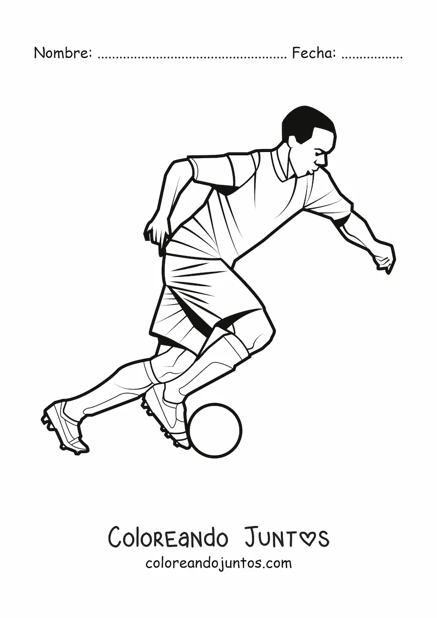 Imagen para colorear de un futbolista profesional