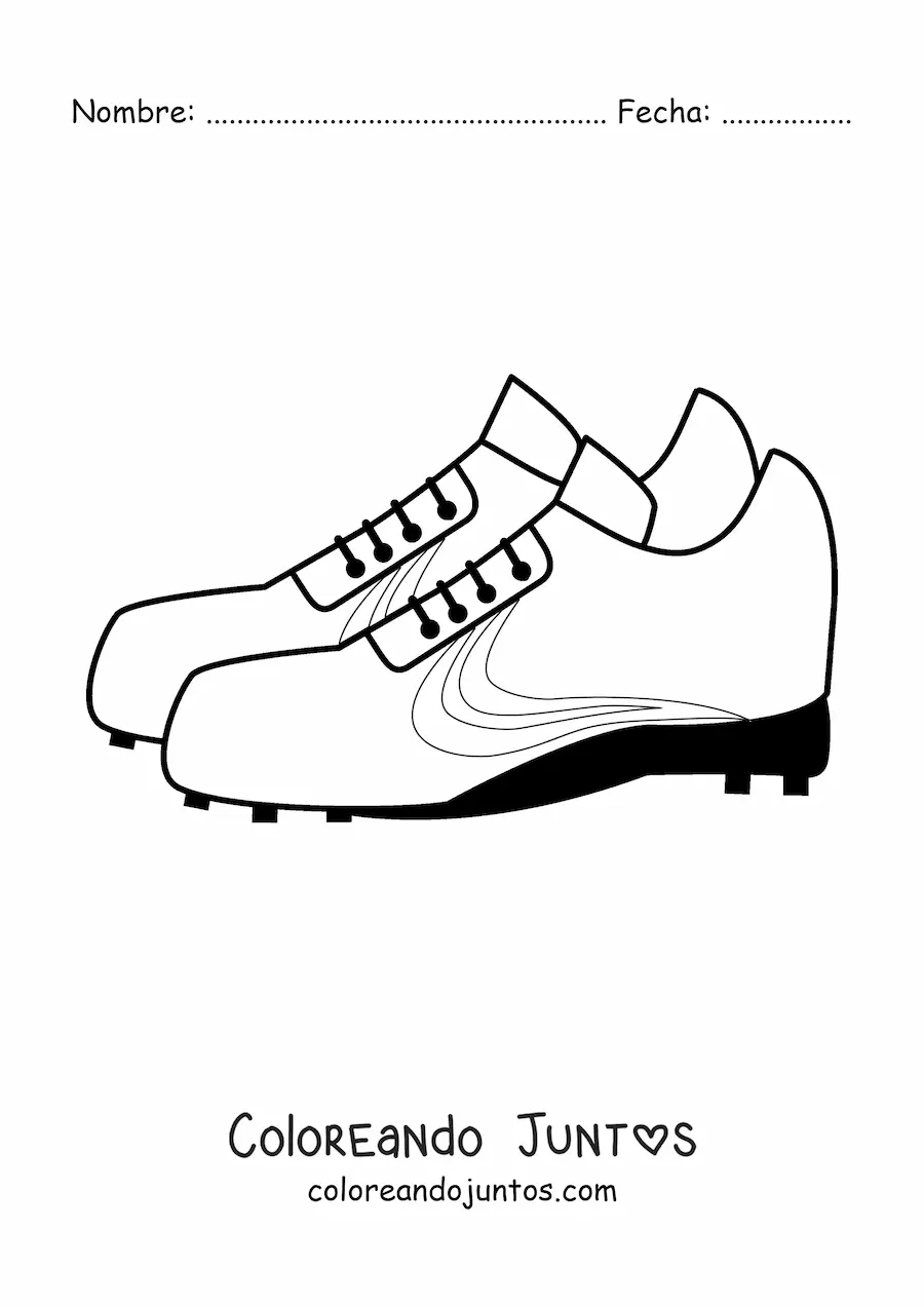 Imagen para colorear de un par de tacos de fútbol
