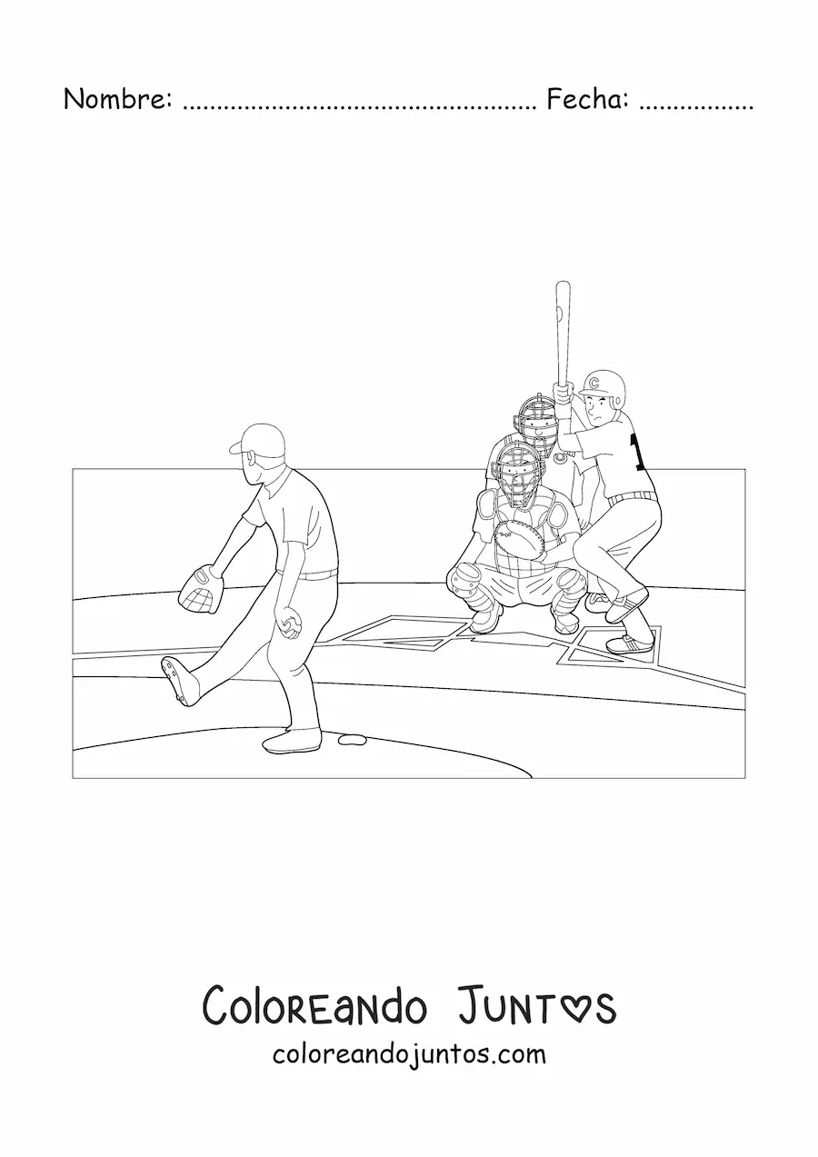Imagen para colorear de un partido de béisbol
