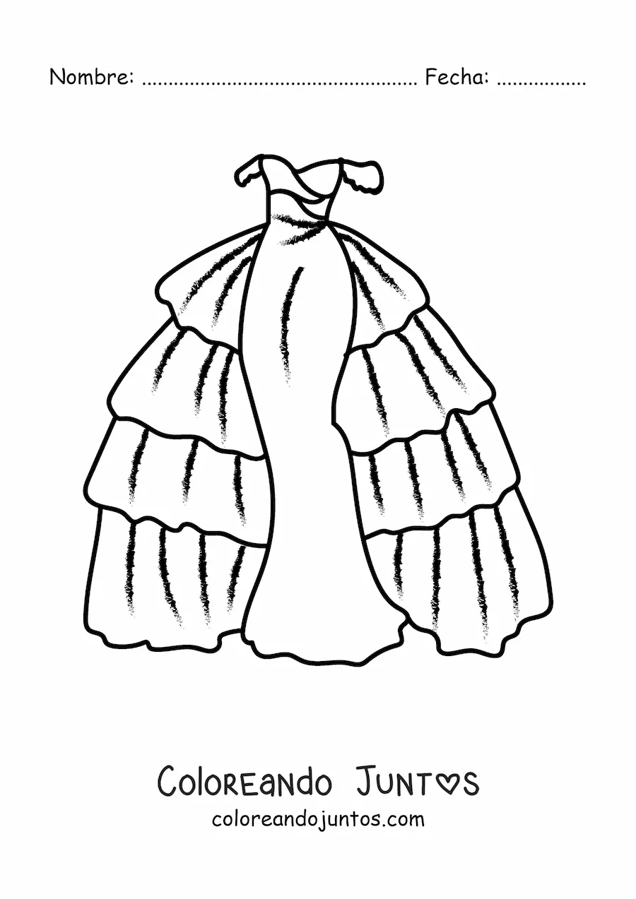 Imagen para colorear de un vestido elegante