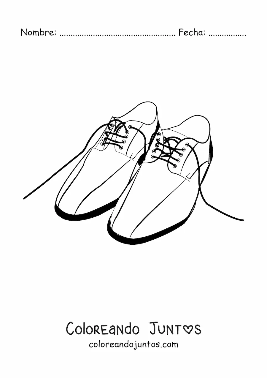 Imagen para colorear de un par de zapatos de caballero