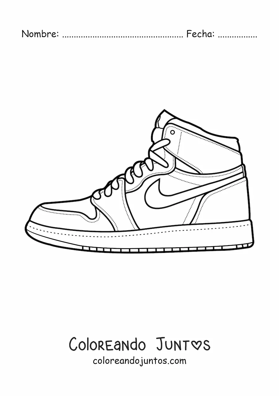 Imagen para colorear de un botín Nike