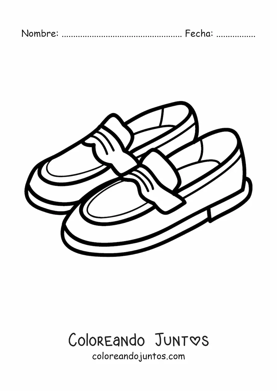 Imagen para colorear de un par de zapatos de cuero