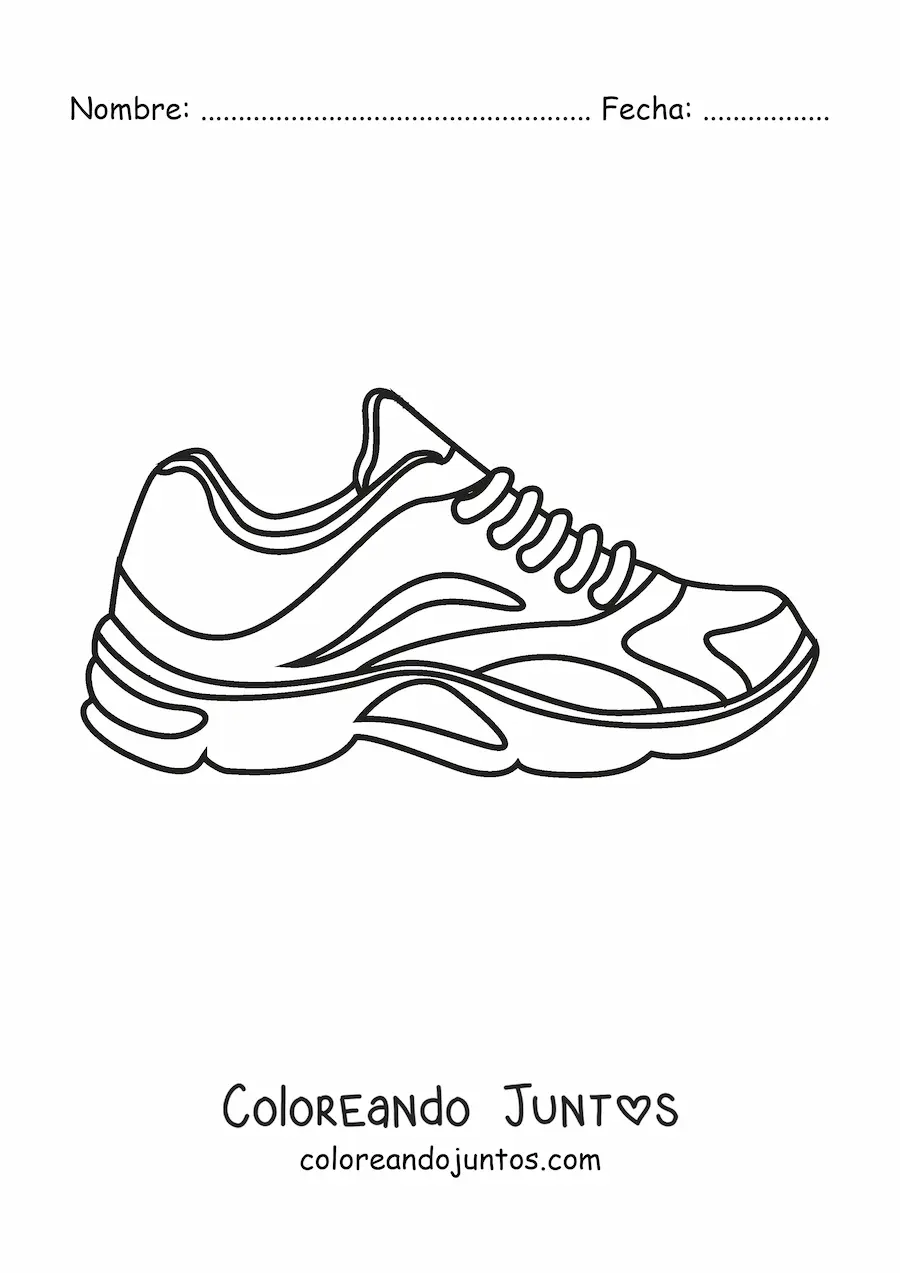 Imagen para colorear de un zapato deportivo