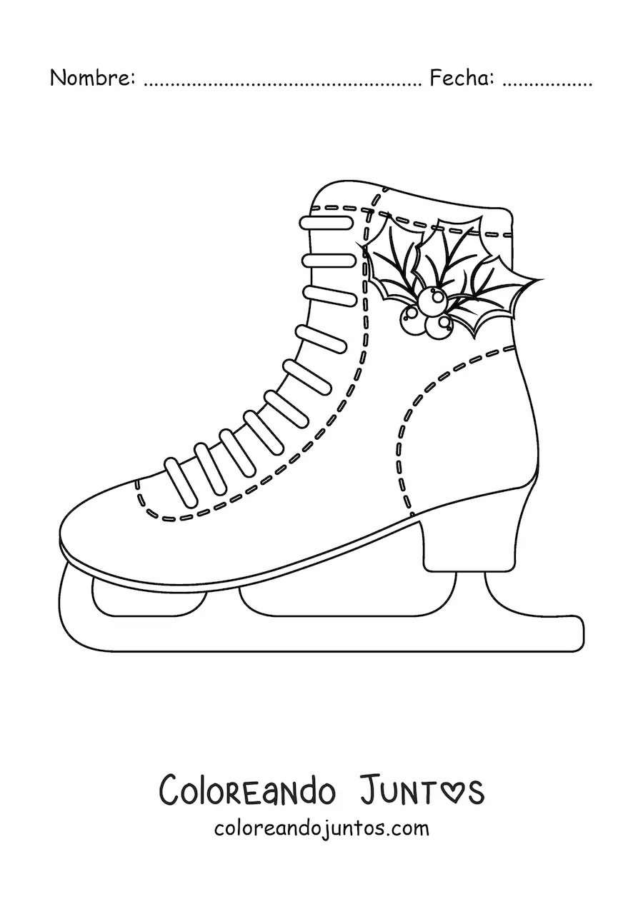 Imagen para colorear de un zapato de patín de hielo
