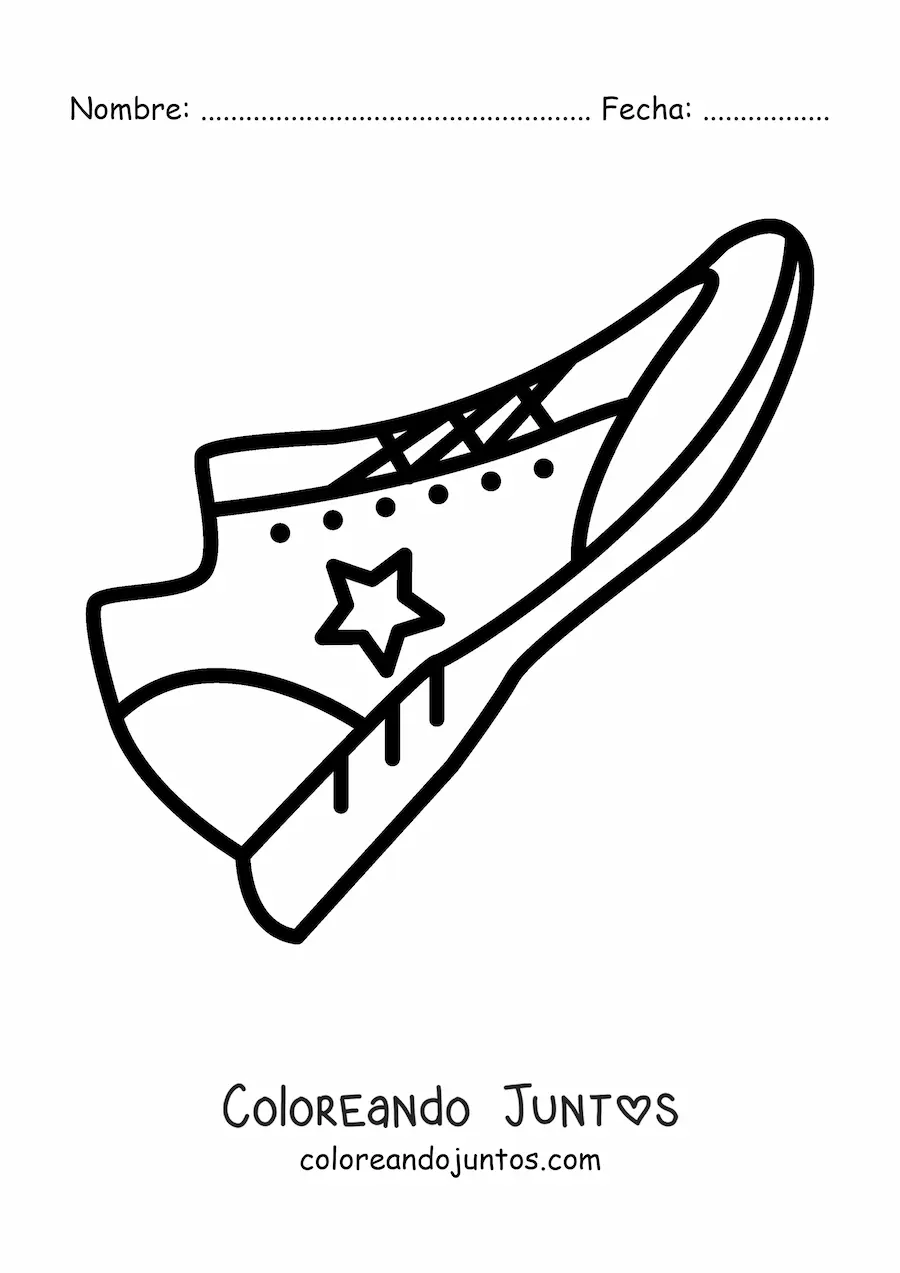 Imagen para colorear de un tenis sencillo