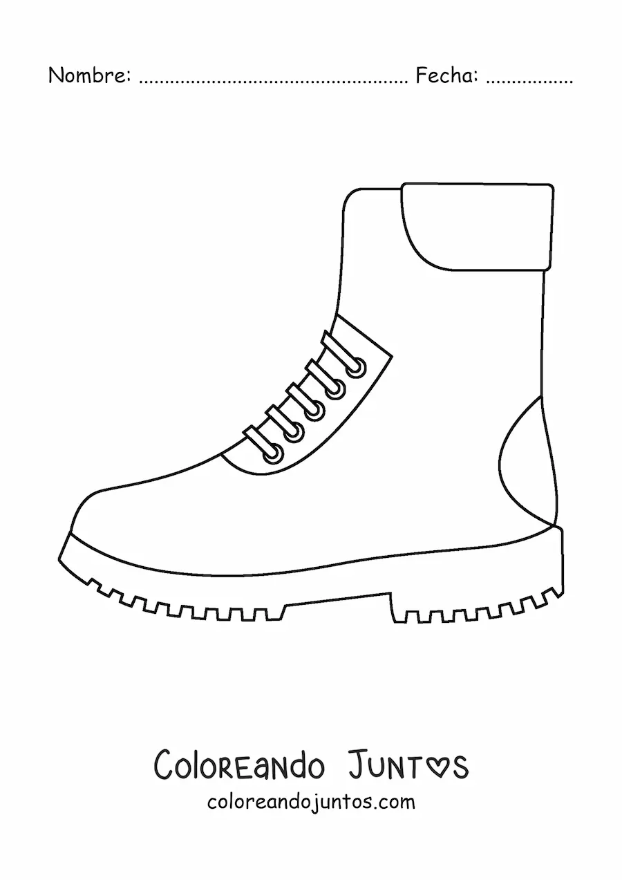 Imagen para colorear de una bota de cuero