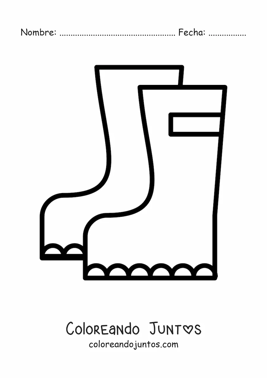 Imagen para colorear de un par de botas sencillas