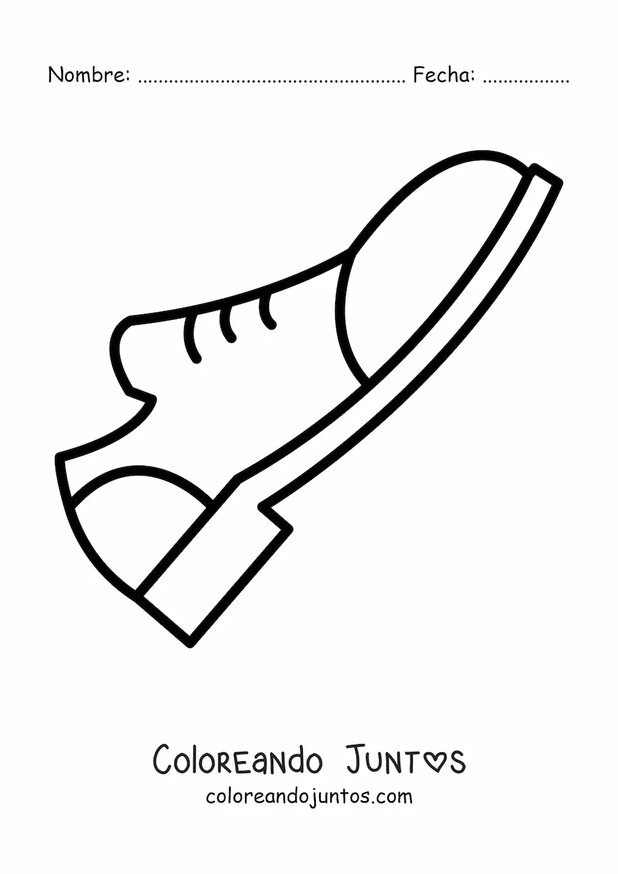 Imagen para colorear de un zapato sencillo