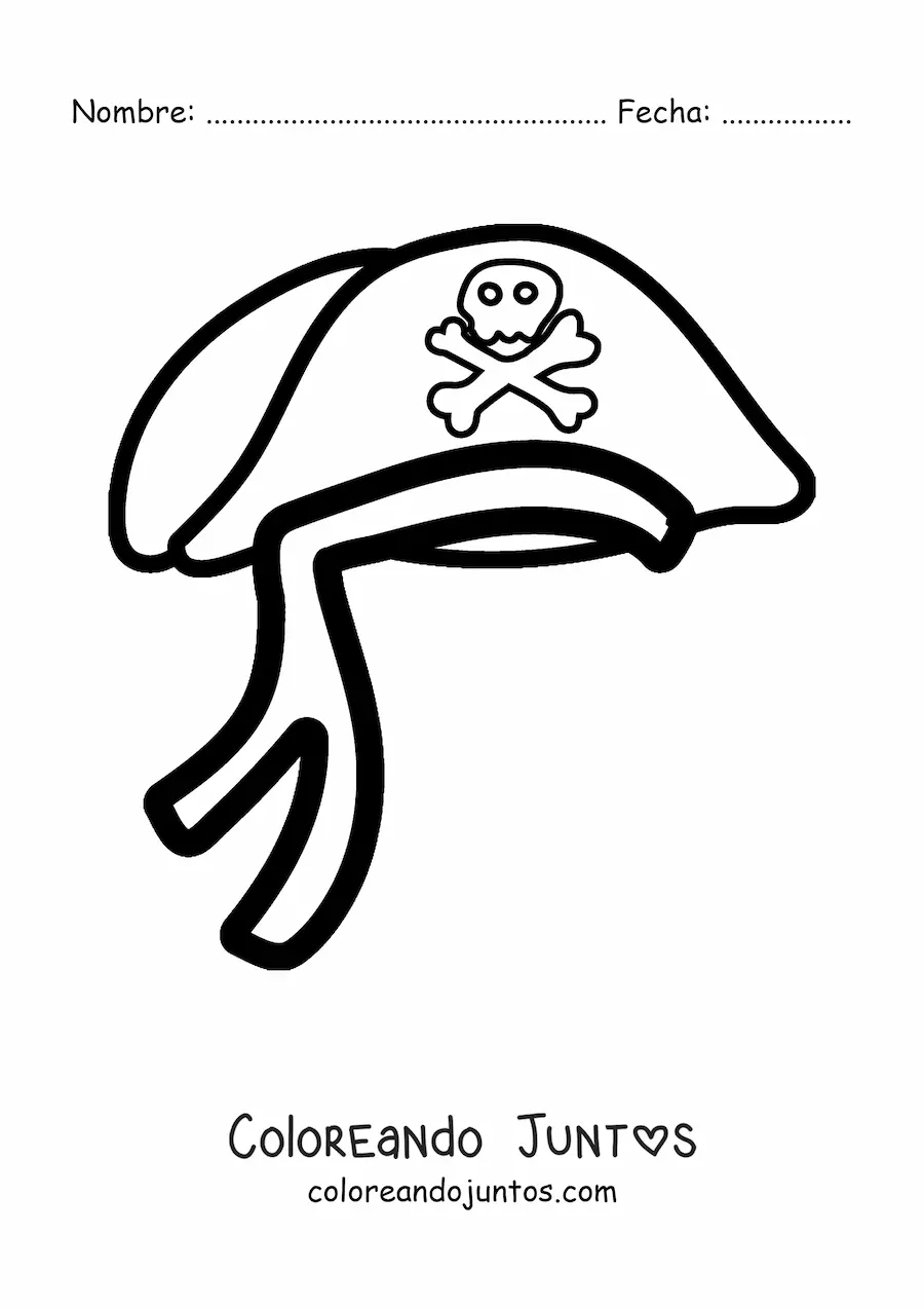 Imagen para colorear de un sombrero de pirata