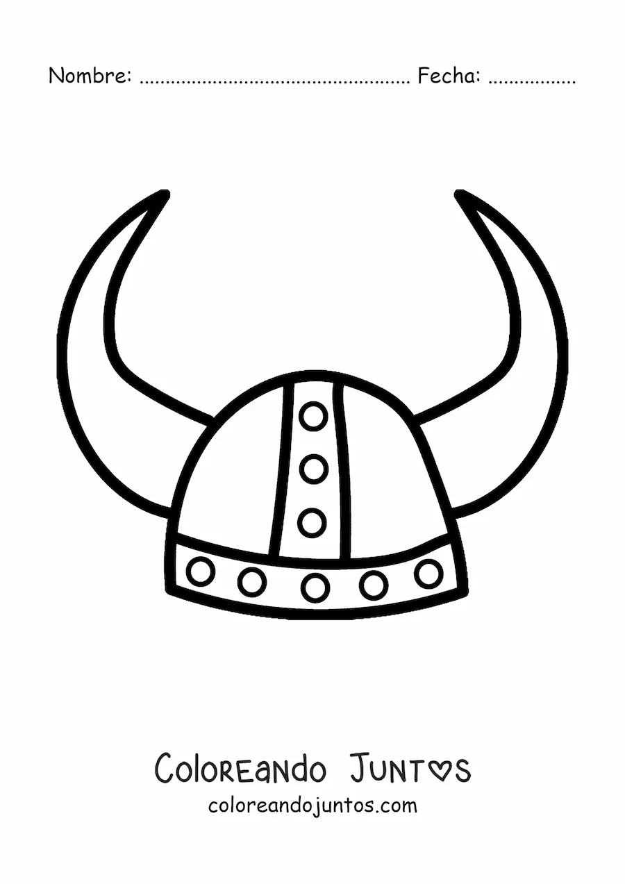Imagen para colorear de un sombrero vikingo