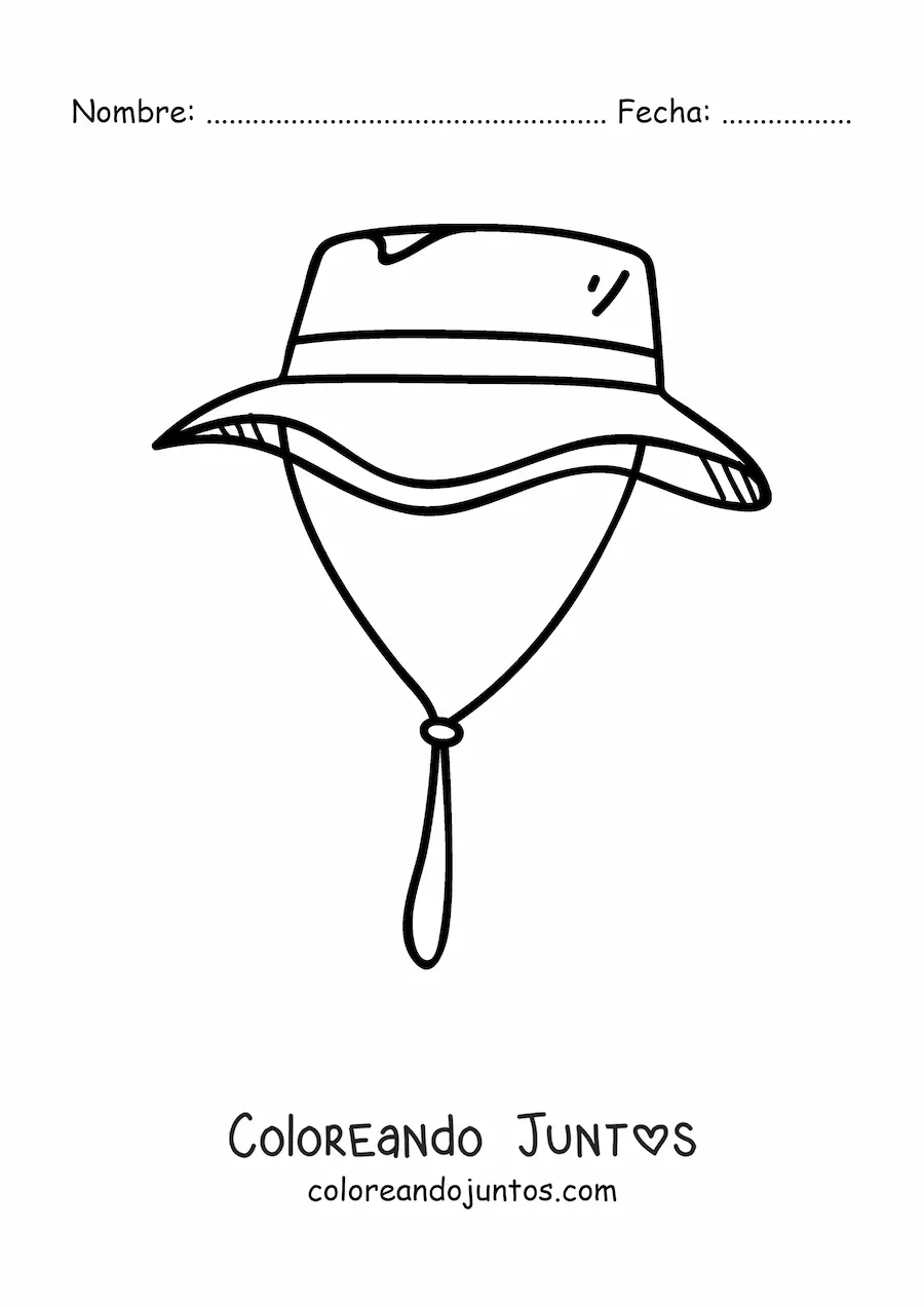 Imagen para colorear de un sombrero de explorador