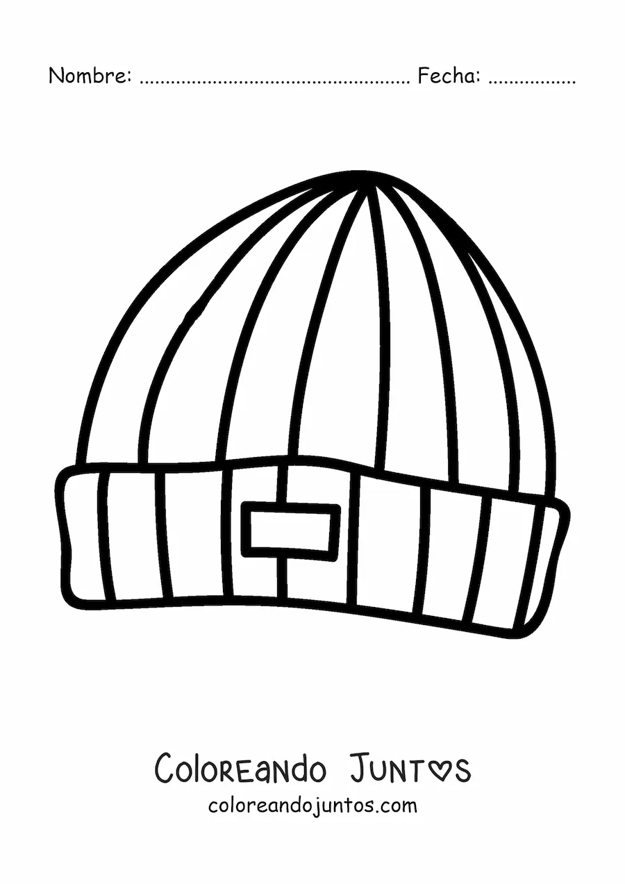 Imagen para colorear de un sombrero tejido sencillo